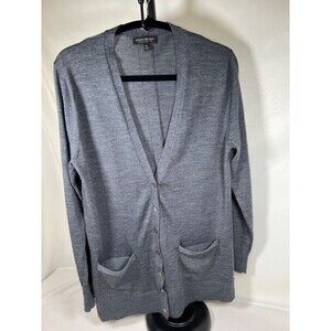 Banana Republic Women's Gray Cardigan - 100% Merino Wool - Medium